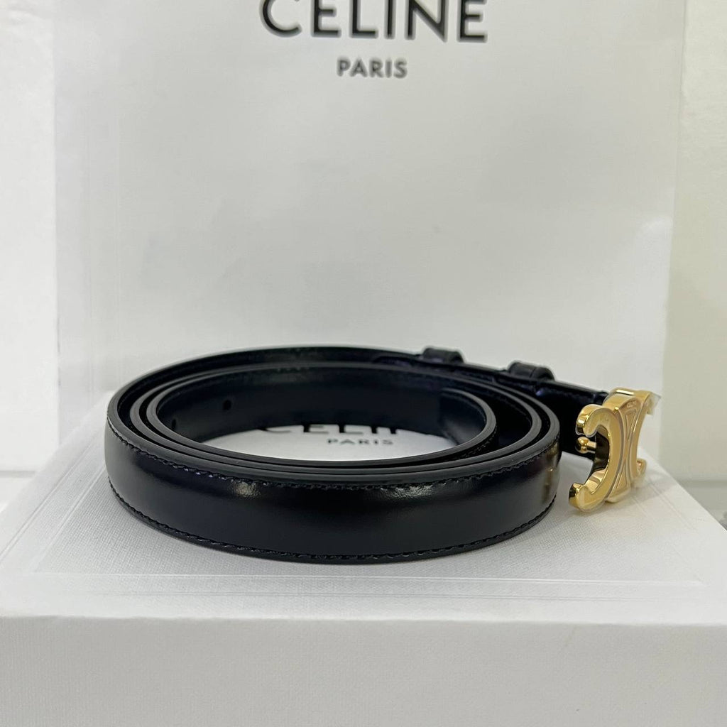 [BRAND NEW] Celine Small Triomphe Belt in Black Size 85