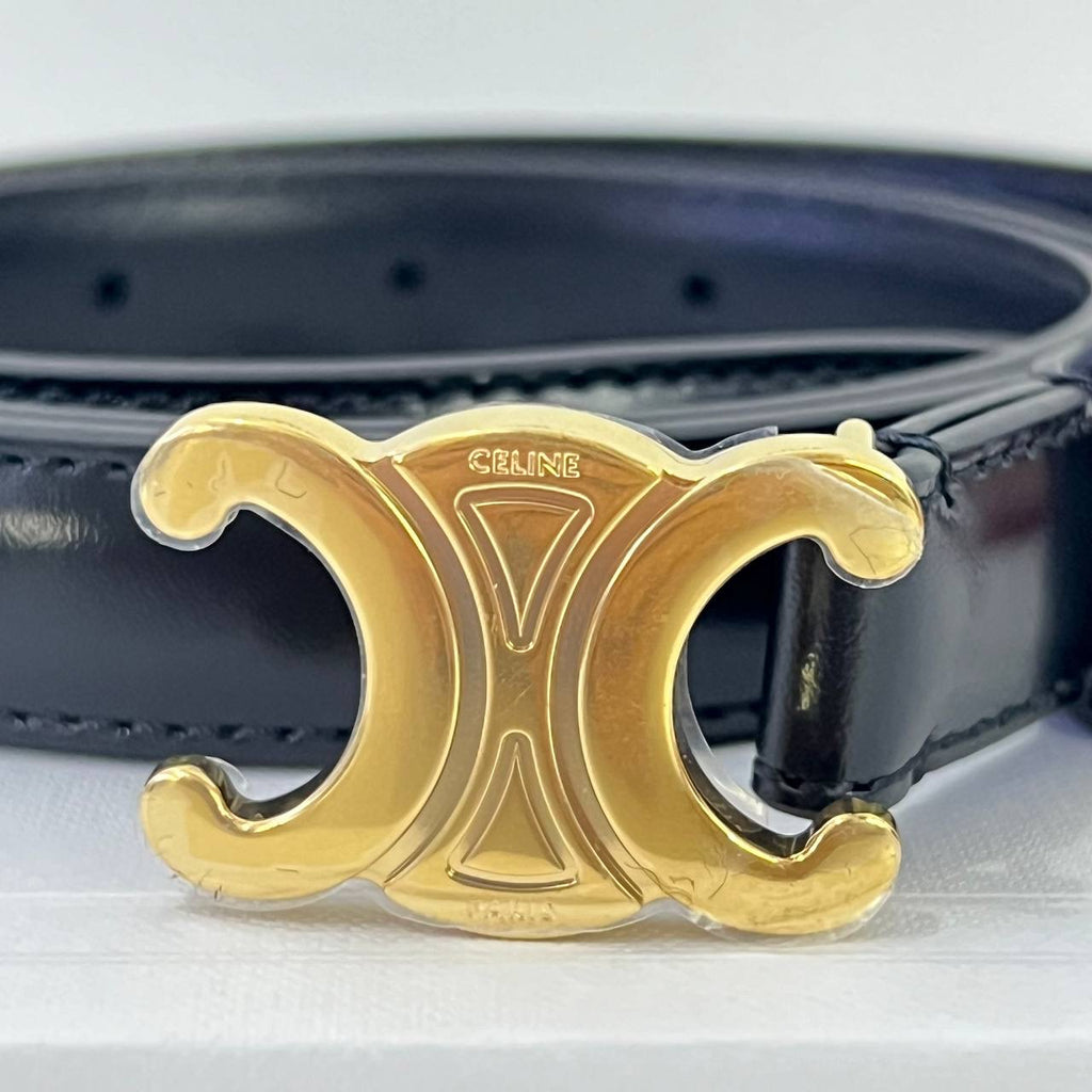 [BRAND NEW] Celine Small Triomphe Belt in Black Size 85