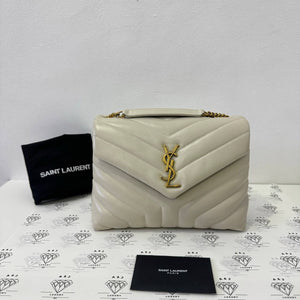 [PRE LOVED] Yves Saint Laurent Loulou in Small in Blanc Quilted Leather GHW