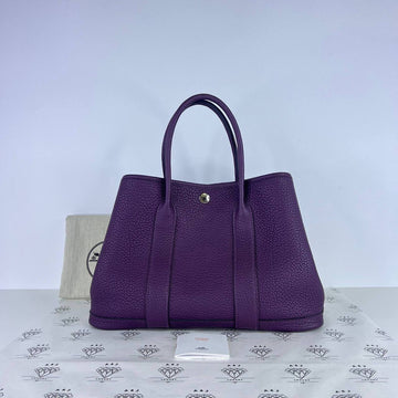 [PRE LOVED] Hermes Garden Party Tote (GPT) 30 in Cassis Negonda Leather PHW (Stamp W - 2024)