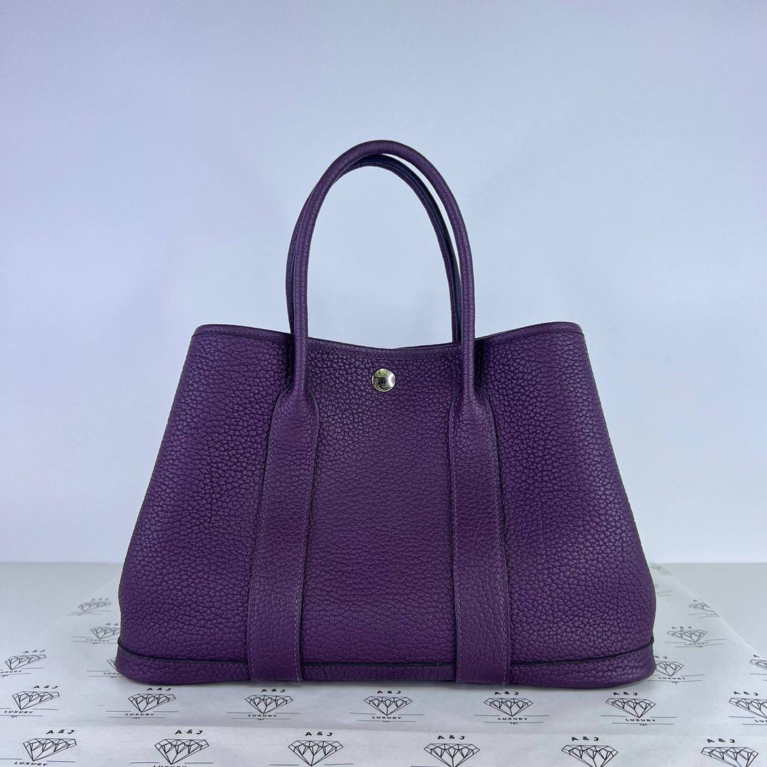 [PRE LOVED] Hermes Garden Party Tote (GPT) 30 in Cassis Negonda Leather PHW (Stamp W - 2024)
