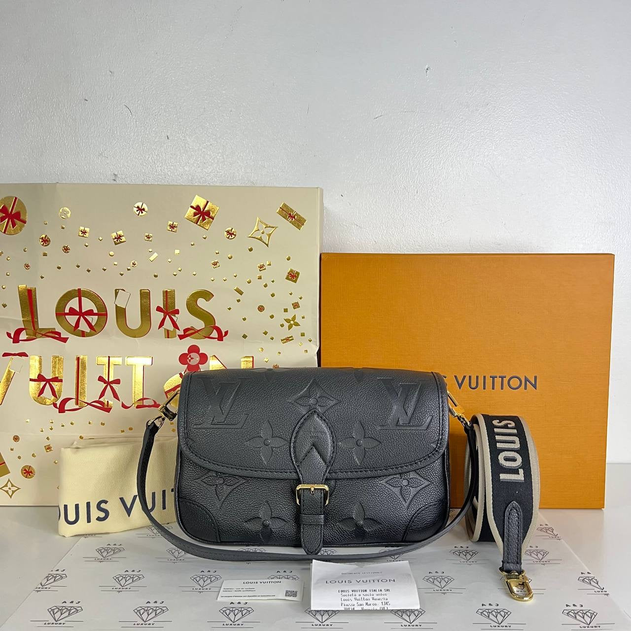 [PRE LOVED] Louis Vuitton Diane in Black Empreinte Leather GHW (microchipped)