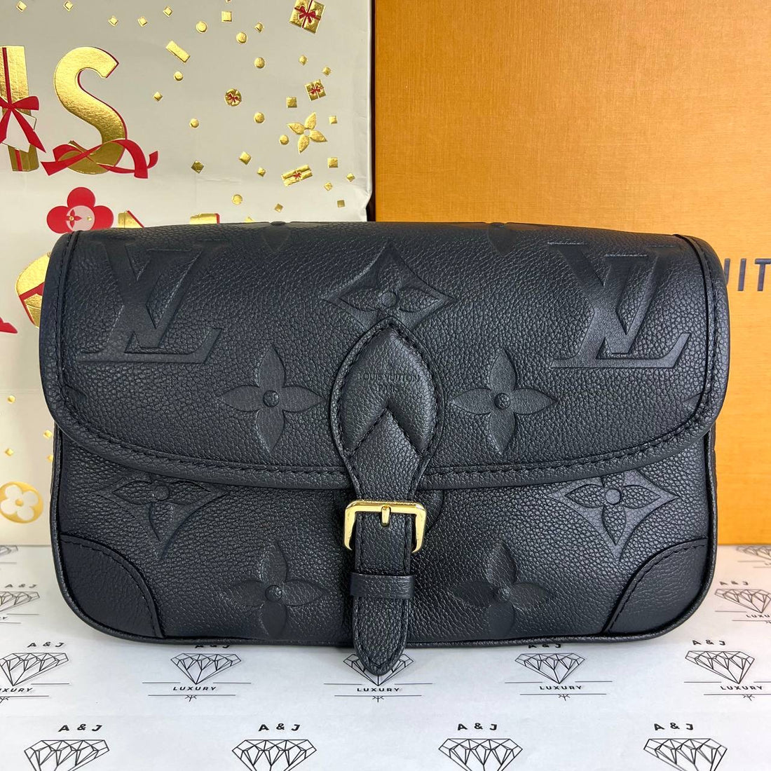 [PRE LOVED] Louis Vuitton Diane in Black Empreinte Leather GHW (microchipped)