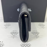 [BRAND NEW] Chanel Seasonal Flap Cardholder with zip in Black Caviar GHW (microchipped)