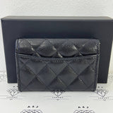 [BRAND NEW] Chanel Seasonal Flap Cardholder with zip in Black Caviar GHW (microchipped)