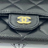 [BRAND NEW] Chanel Seasonal Flap Cardholder with zip in Black Caviar GHW (microchipped)