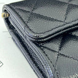 [BRAND NEW] Chanel Seasonal Flap Cardholder with zip in Black Caviar GHW (microchipped)