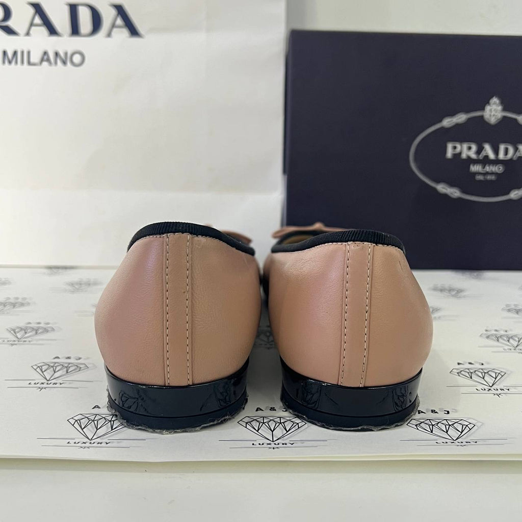 [PRE LOVED] Prada Ballerina Flats in Beige and Black Size 38EU