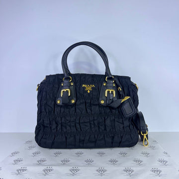 [PRE LOVED] Prada BN1336 Tessuto Gaufre in Black GHW