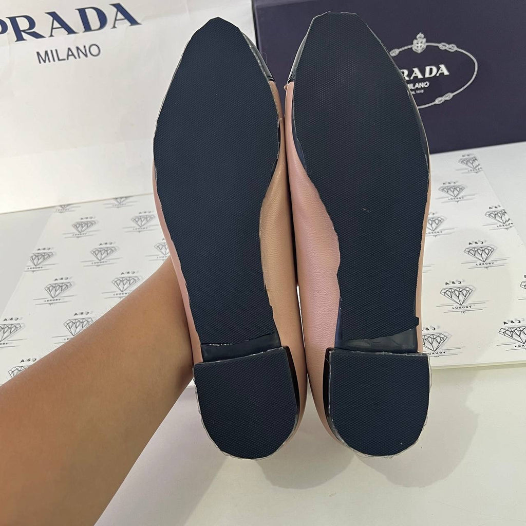 [PRE LOVED] Prada Ballerina Flats in Beige and Black Size 38EU