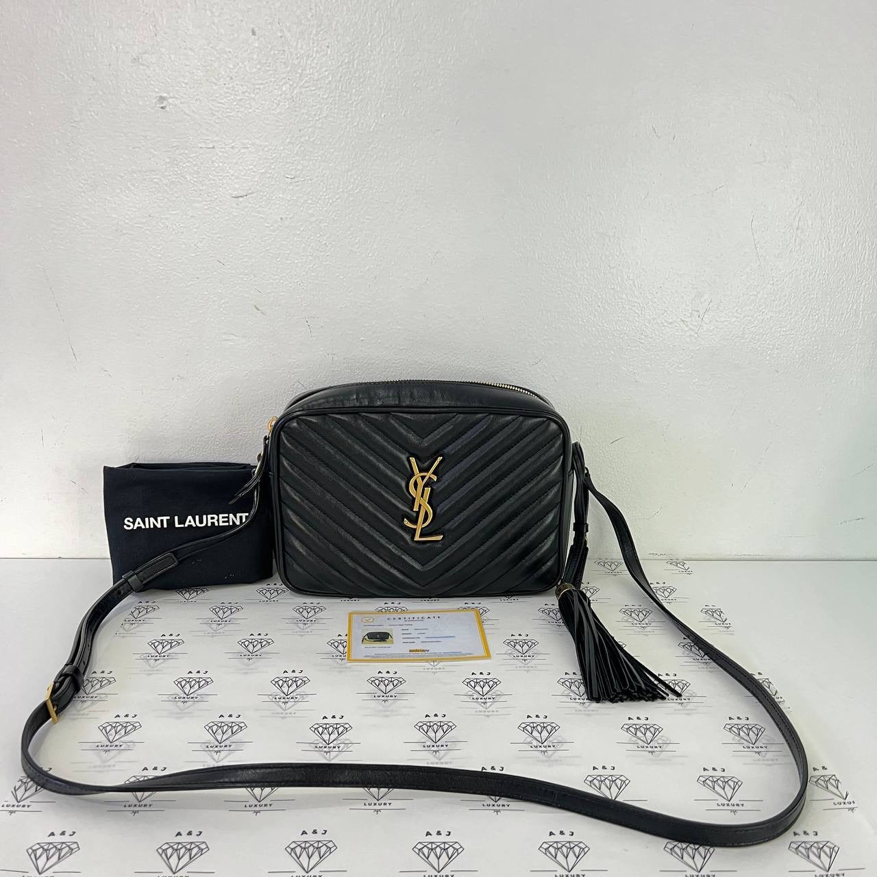 [PRE LOVED] YSL Lou Camera Bag in Black Matelasse Leather GHW