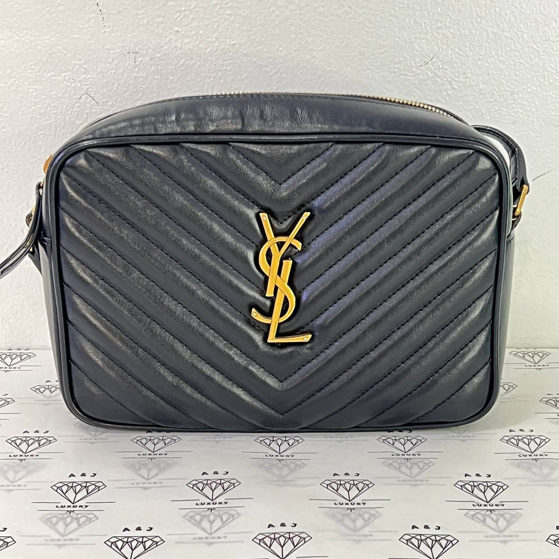 [PRE LOVED] YSL Lou Camera Bag in Black Matelasse Leather GHW