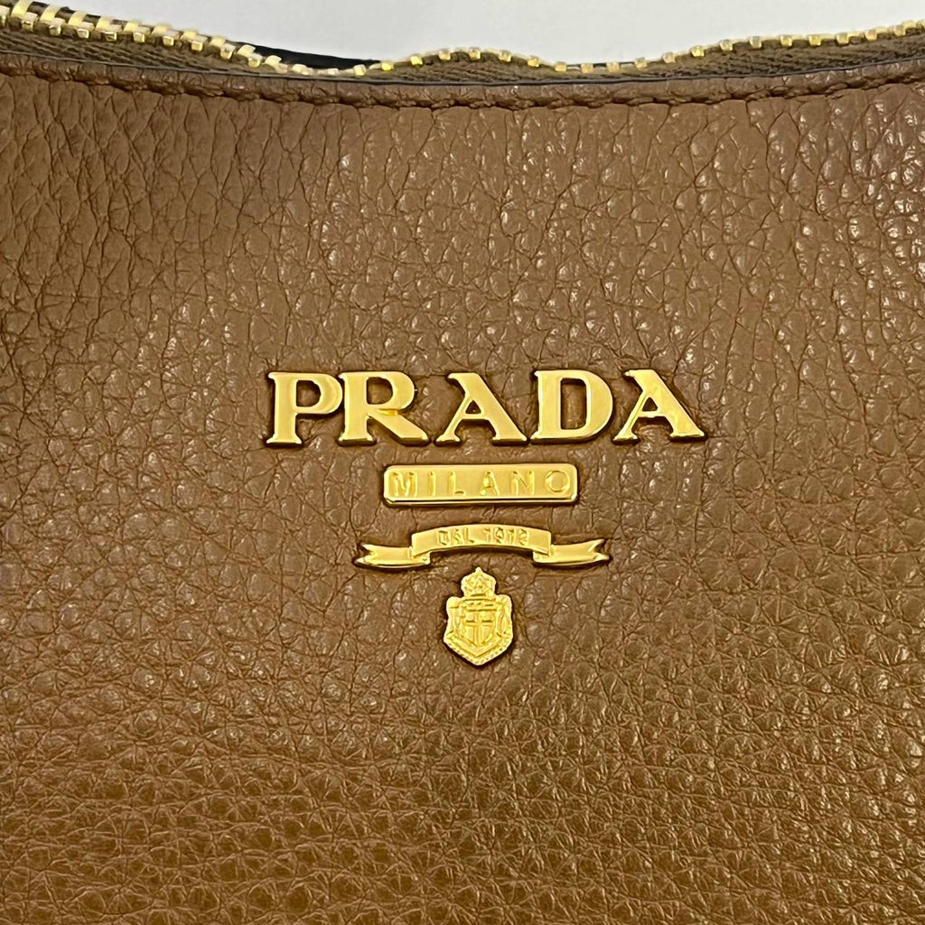 [PRE LOVED] Prada 1BC032 2-way Bag in Cannella Vitello Phoenix Leather GHW