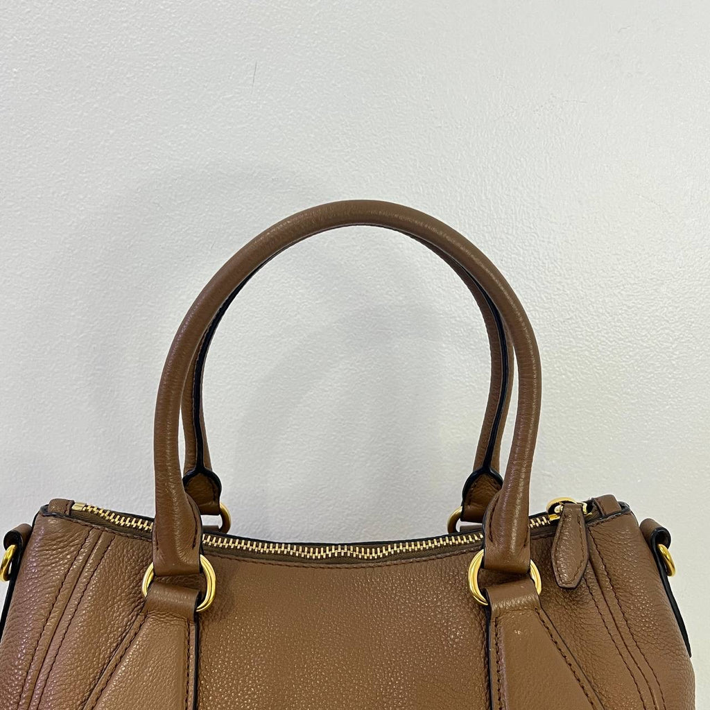 [PRE LOVED] Prada 1BC032 2-way Bag in Cannella Vitello Phoenix Leather GHW