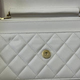 [PRE LOVED] Chanel Classic Wallet on Chain in White Caviar Leather Light Gold HW (microchipped)