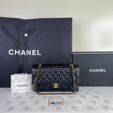 [PRE LOVED] Chanel Classic Medium Double Flap in Black Caviar GHW (microchipped)