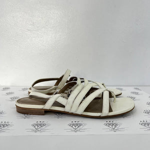 [PRE LOVED] Hermes Kelly Transat Sandals in White Size 39.5EU