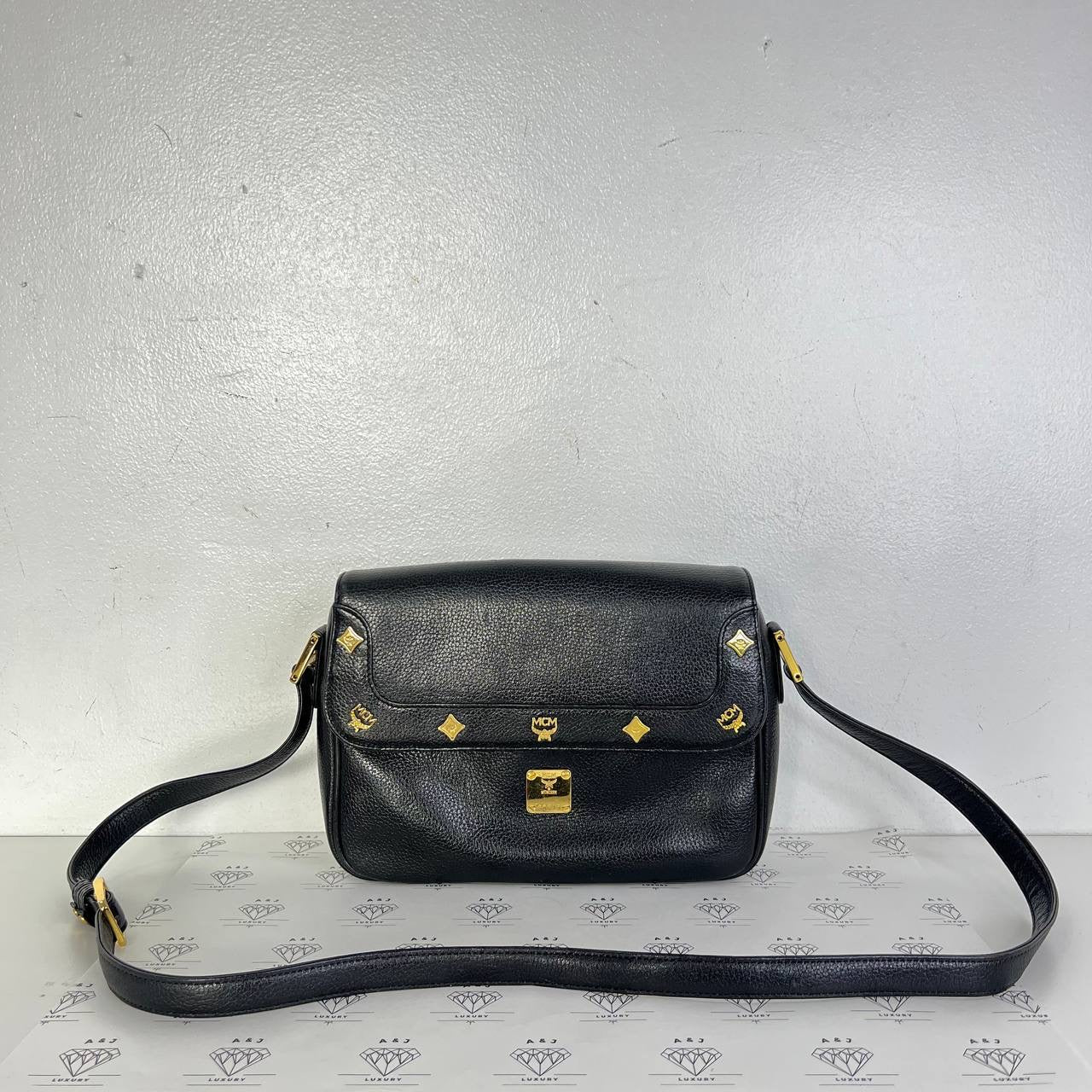 [PRE LOVED] MCM Studded Sling Bag in Black GHW