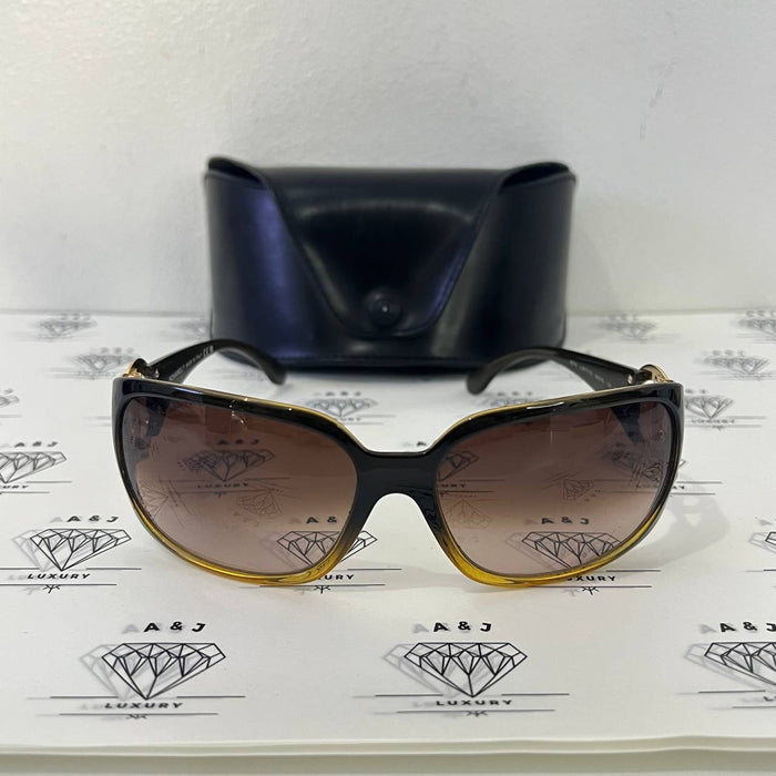 [PRE LOVED] Chanel Oval Sunglasses 64/10 in Black & Brown