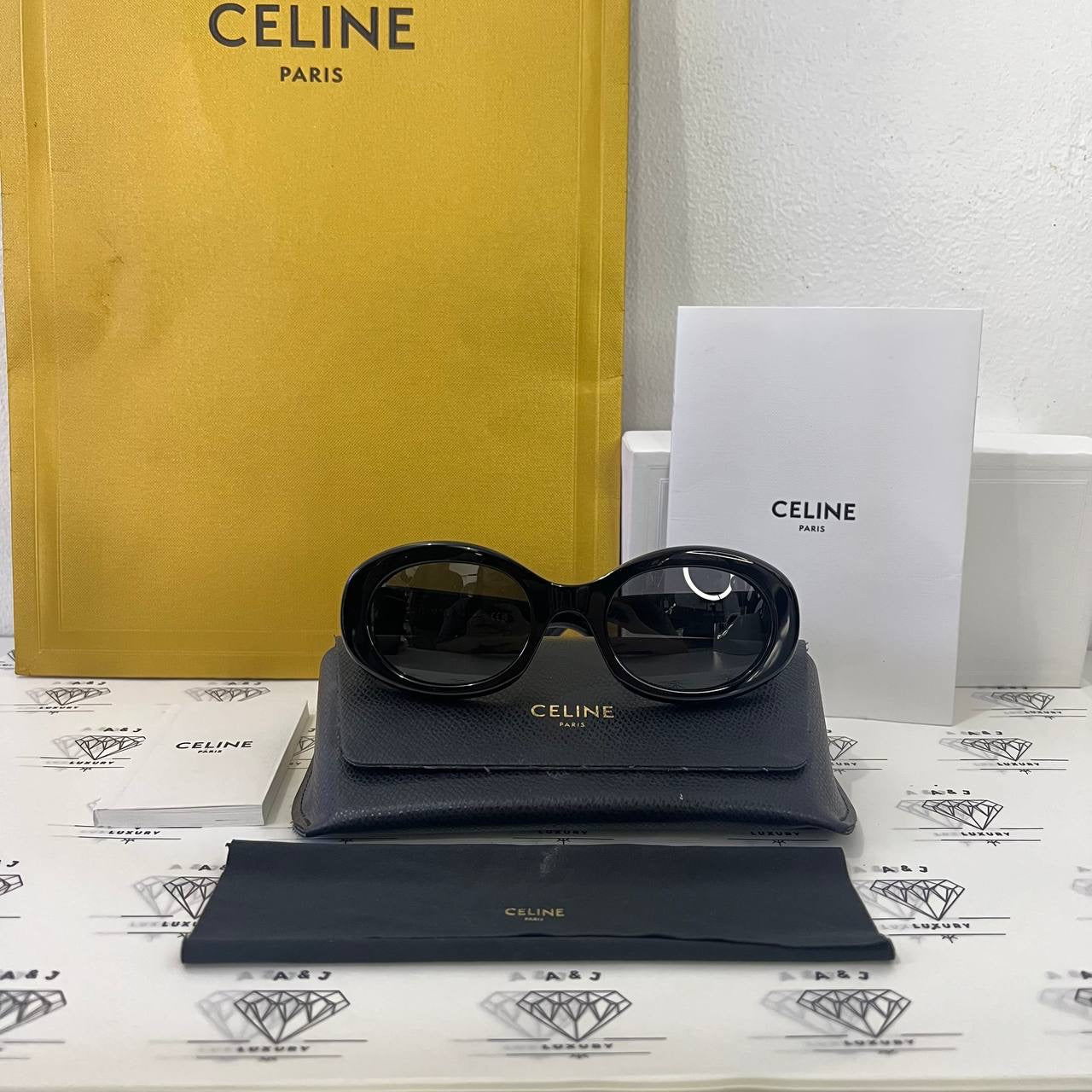 [PRE LOVED] Celine Triomphe 01 Sunglasses in Black GHW