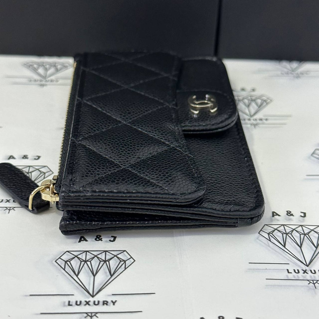 Chanel Classic Long Flap Wallet Caviar Black GHW