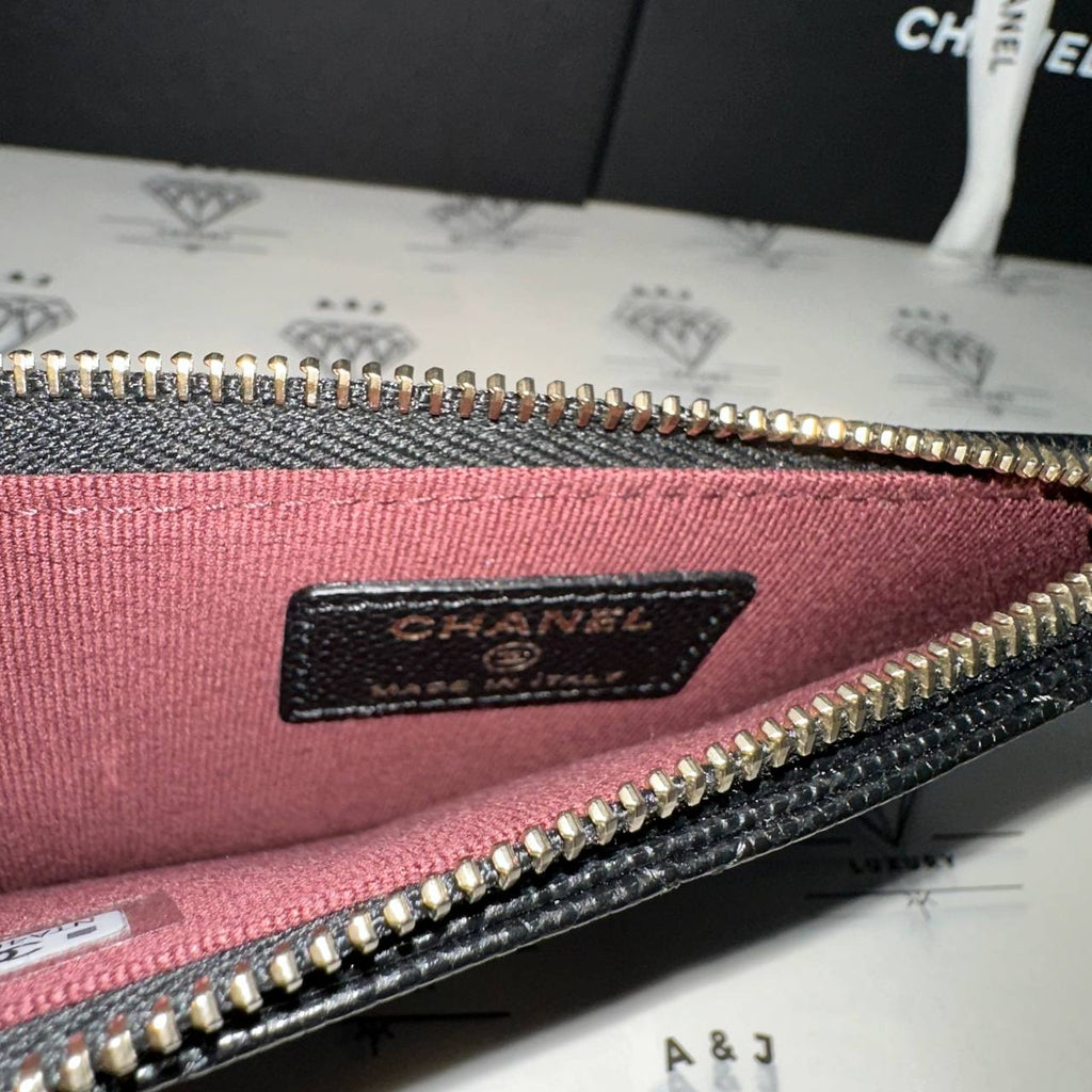 CHANEL Wallet on Chain WOC Caviar Leather Crossbody Bag Black