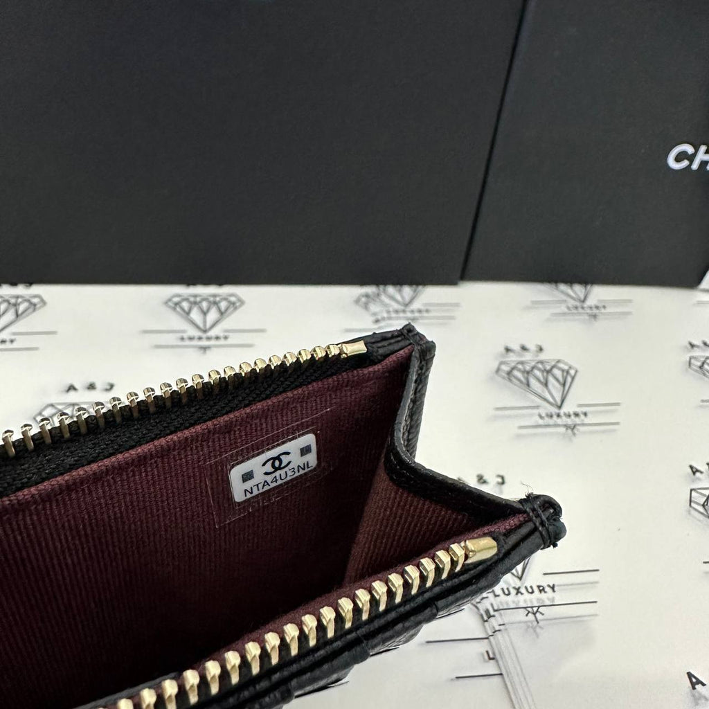 Chanel Long Zippy Wallet - Black/Silver