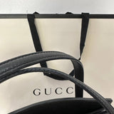 [PRE LOVED] Gucci Top Handle Bag in Crystal Butterfly Black Grained Leather with Web Strap Medium size