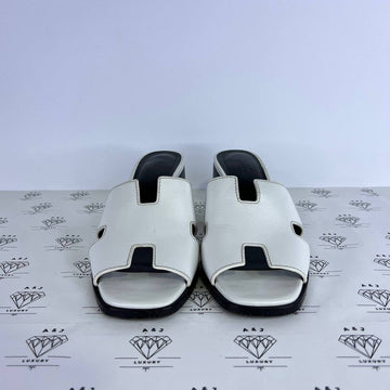 [PRE LOVED] Hermes Helia 60 Sandal in White Size 38.5EU