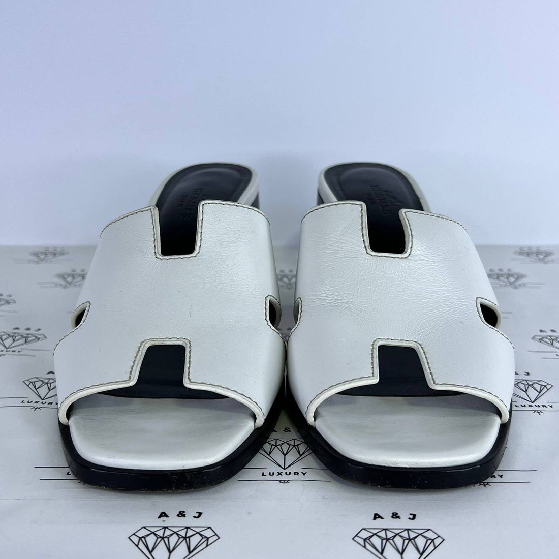 [PRE LOVED] Hermes Helia 60 Sandal in White Size 38.5EU