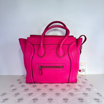 [PRE LOVED] Celine Mini Luggage in Pink Drummed Leather SHW