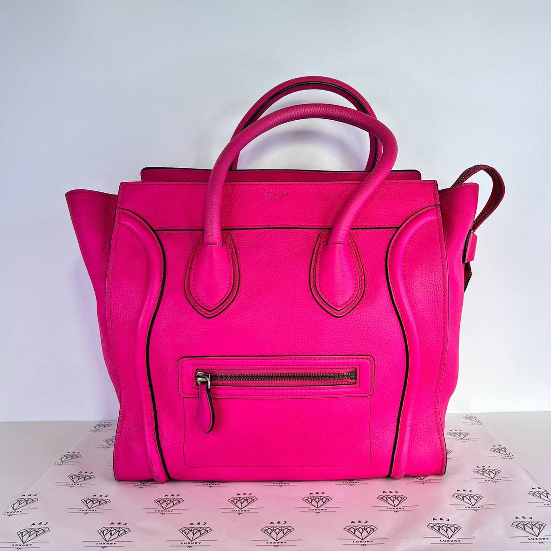 [PRE LOVED] Celine Mini Luggage in Pink Drummed Leather SHW