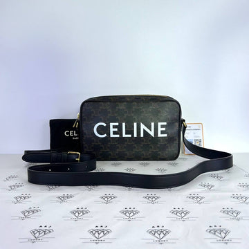 [PRE LOVED] Celine Medium Logo Crossbody Triomphe in Black GHW