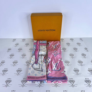 [PRE LOVED] Louis Vuitton Escale Perfect Match Silk Twilly in Pink/Purple