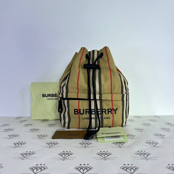 [PRE LOVED] Burberry Mini Drawstring Pouch in Brown